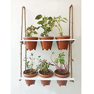 Amazing Wood Hanging Planter Shelf