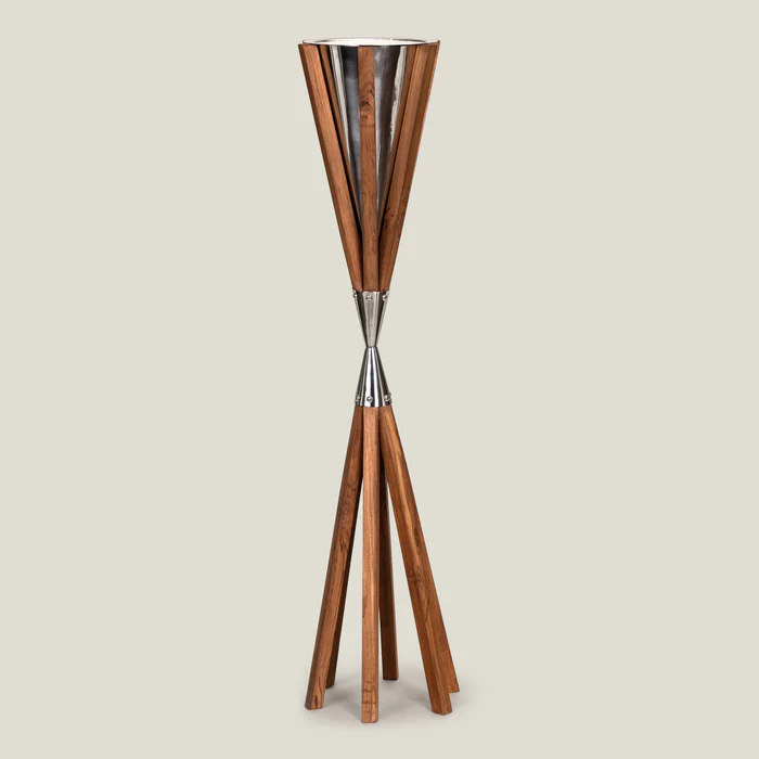 Southampton Brown Stainless Steel & Wood Garden Torch