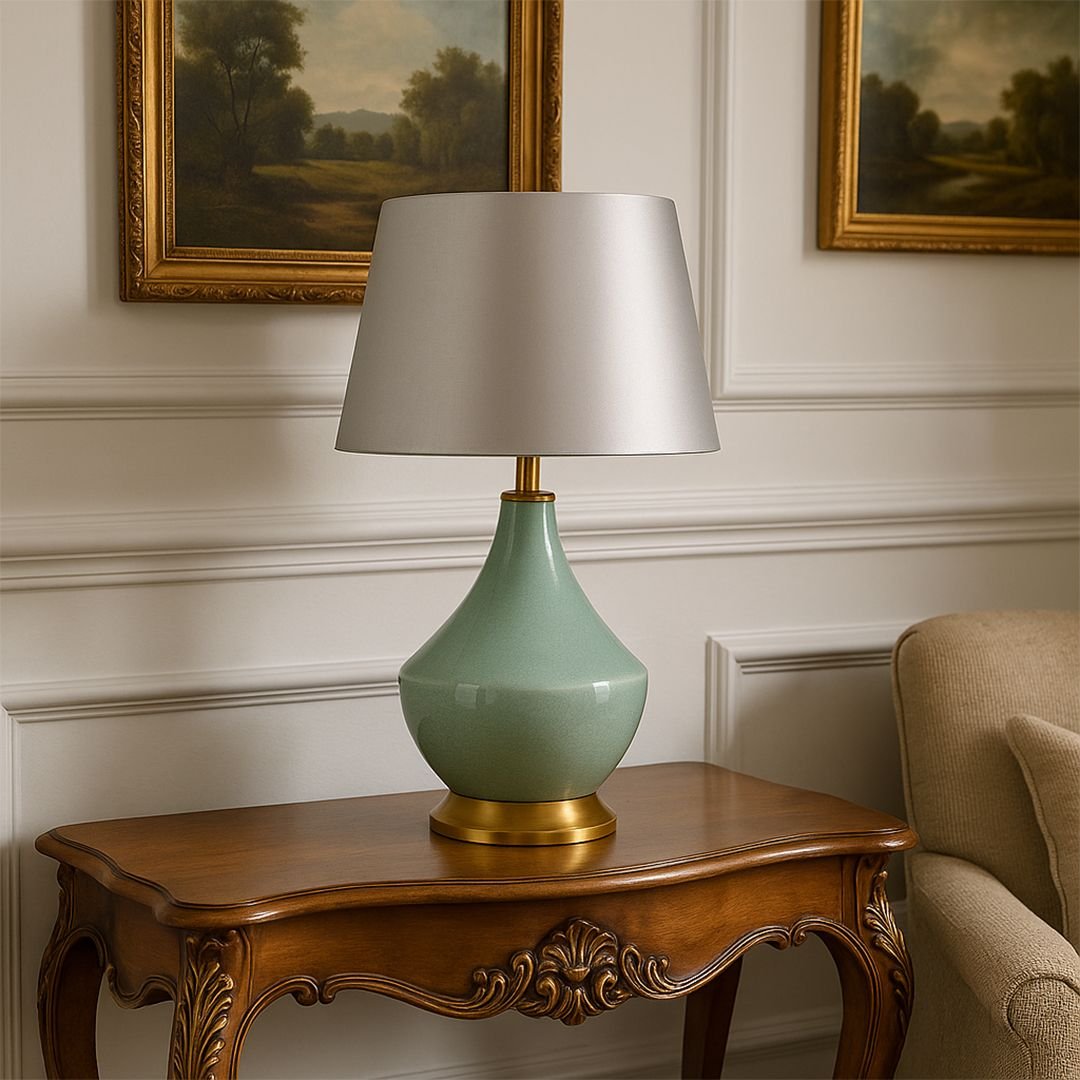 Aqua Blue Ceramic Table Lamp