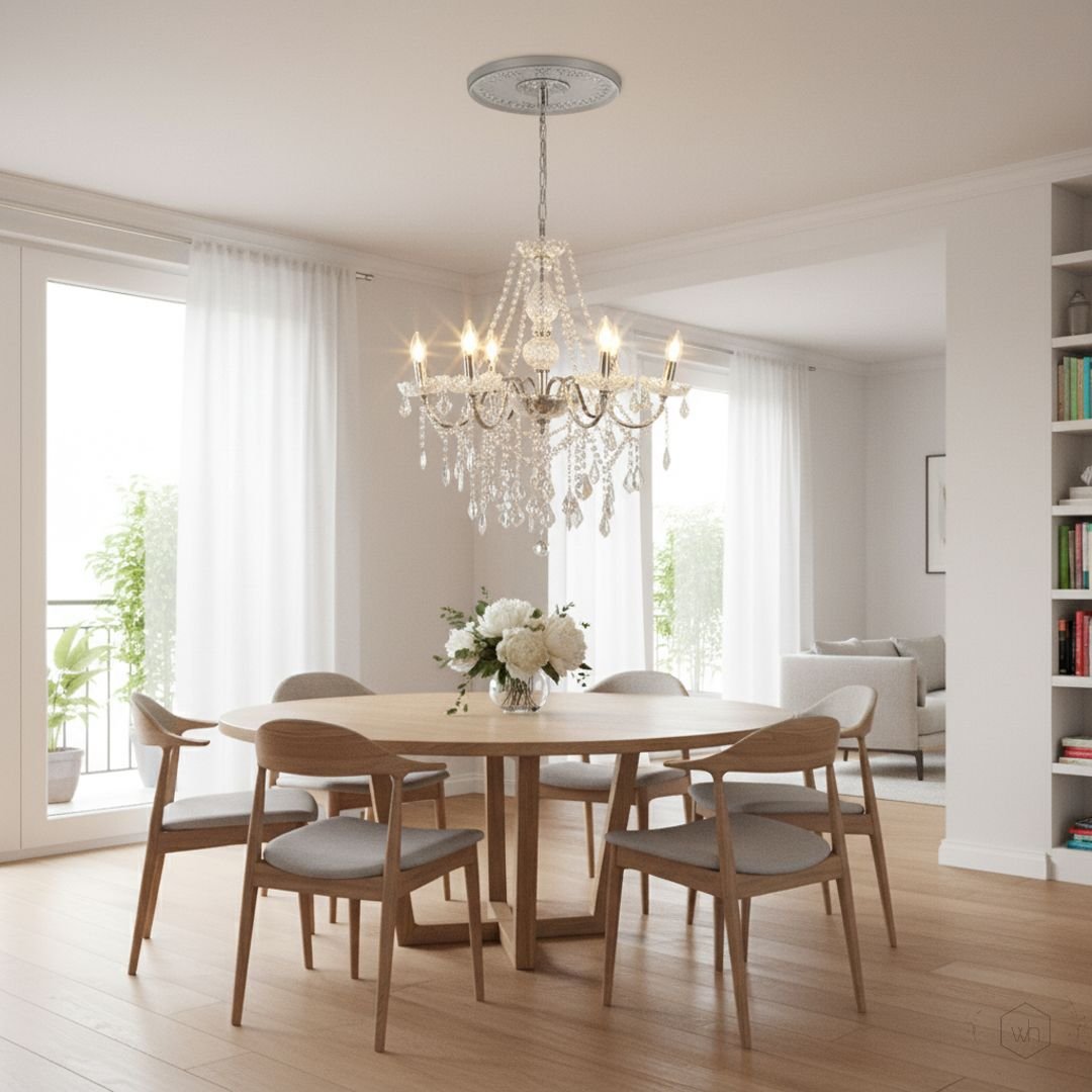 Averly 6-Light Crystal Chandelier - Silver