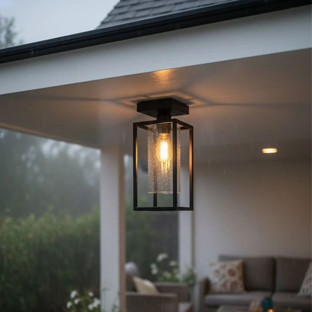 Industrial Cage Flush Mount Ceiling Light