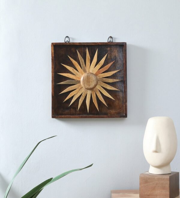 Mango Wood Wall Hanging in Walnut Finish